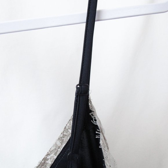 NANETTE LEPORE Slip Dress With Lace in Navy Blue Size-L - Picture 7 of 10